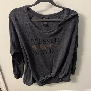 Charcoal Gray Women's Sweatshirt with Inspirational Print